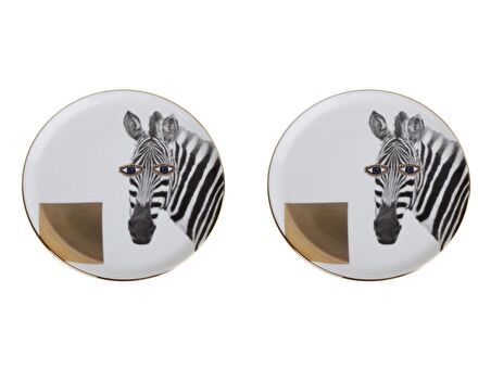 Porland Wild Life Zebra Düz Tabak 20cm 2'li 04ALM005134