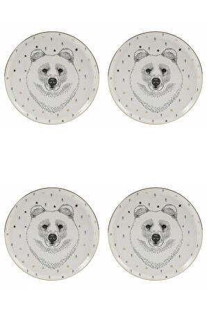 Porland Forest Bear Düz Tabak 20cm 4'lü 04LFH000451