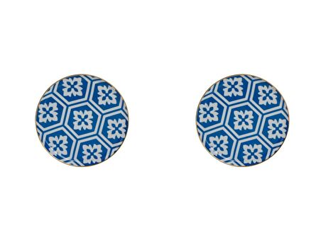 Porland Morocco Desen Mavi Düz Tabak 20cm 2'li 04AP018855