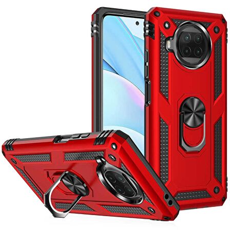 Gpack Xiaomi Mi 10T Lite Kılıf Vega Tank Koruma Standlı Yüzüklü Mıknatıslı