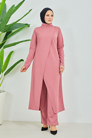 Tesettür Tunik Pantolon Takım BRC8075 Gül Kurusu