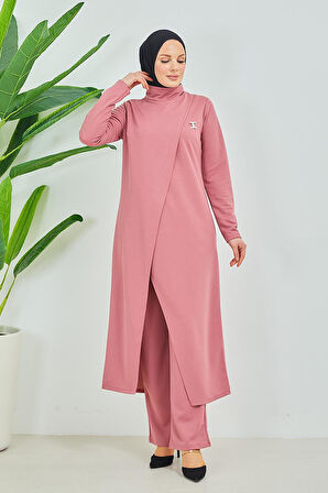Tesettür Tunik Pantolon Takım BRC8075 Gül Kurusu
