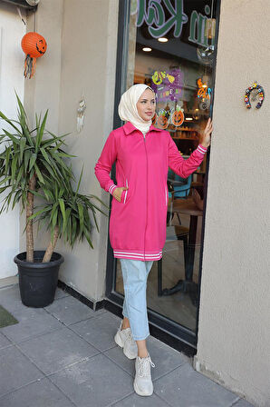 Kadın Ribana Detaylı Kısa Kap BRC6503 Fuşya