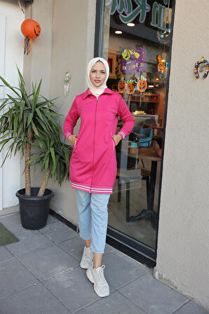 Kadın Ribana Detaylı Kısa Kap BRC6503 Fuşya