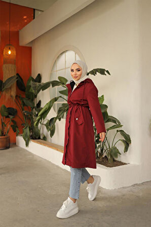 Belden Bağıcıklı Trençkot BRC1906 Bordo