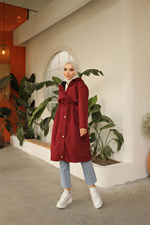 Belden Bağıcıklı Trençkot BRC1906 Bordo