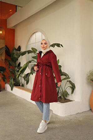 Belden Bağıcıklı Trençkot BRC1906 Bordo