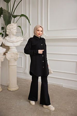 Kadın Cep Detayli İkili Takım BRC1310 Siyah