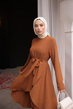 Asimetrik Kesim Aerobin Tesettür Takım BRC1311 TABA