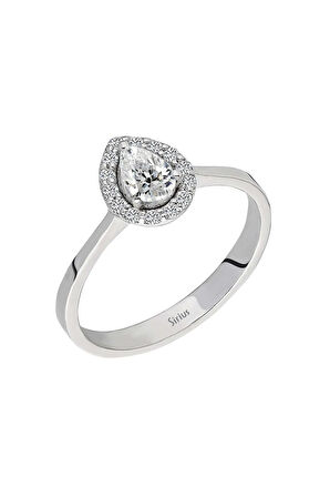 G Renk 0,68 Karat Damla Kesim Pırlanta Tektaş Yüzük