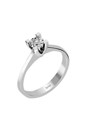 0,40 Karat Görünümlü Pırlanta Tektaş Yüzük