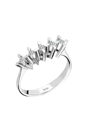 F Renk 0,15 Karat Pırlanta 5 Taş Yüzük