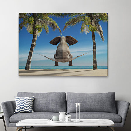 Harita Sepeti Fil Dekoratif Kanvas Tablo 1141