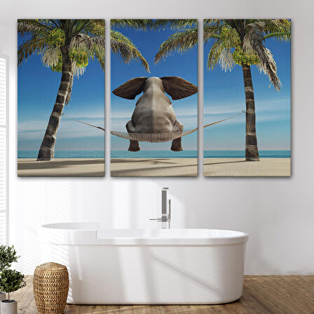 Harita Sepeti Fil Dekoratif Kanvas Tablo 1141