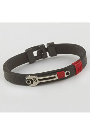 Anahtar Figürlü Kaliteli Suni Deri Bileklik