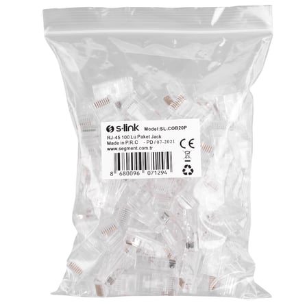 S-LINK SL-COB20P RJ45 Yeni Nesil JAC UTP (100lü PAKET)(1923)