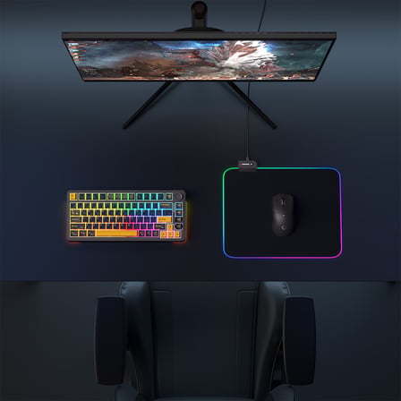 Rampage MP-21 PULSAR M RGB 252x328x3mm RGB Led Gaming MOUSE PAD (Siyah)(1923)
