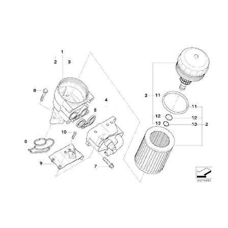 BMW N40-42-43-45-46-N46N MOTOR YAĞ FİLTRE KÜTÜK CONTASI 11427508971