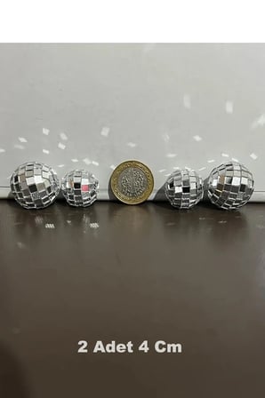 Disko Topu 4 Cm Pasta Süsü 2 Adet - Mini Disko Topu 2’li – Pasta ve Masa Dekoru Parti Süsü