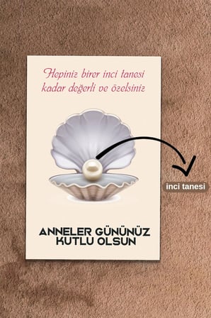 Anneler Günü Hediye Kartı! 10 Adet Inci Boncuklu Anneler Günü Hediyesi
