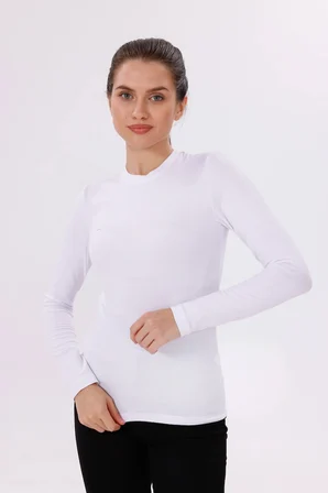 Kadın Uzun Kol Body - Bisiklet Yaka