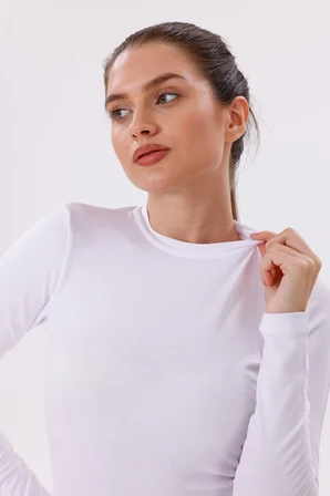 Kadın Uzun Kol Body - Bisiklet Yaka