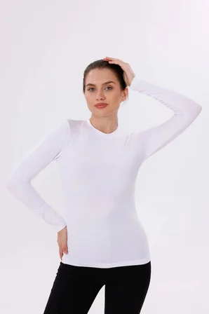 Kadın Uzun Kol Body - Bisiklet Yaka