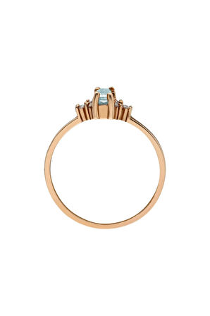 Pırlanta Ve Baget Kesim Akuamarin Yüzük