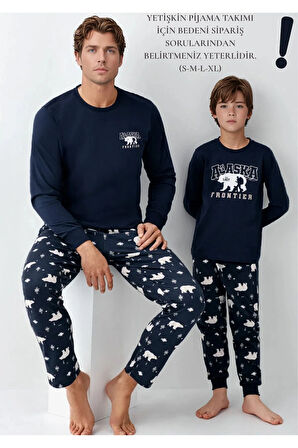 Erkek %100 Pamuklu Baba & Oğul İkili Pijama Takımı L1.RP.371.8.002
