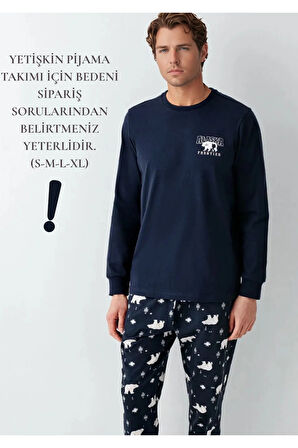 Erkek %100 Pamuklu Baba & Oğul İkili Pijama Takımı L1.RP.371.8.002