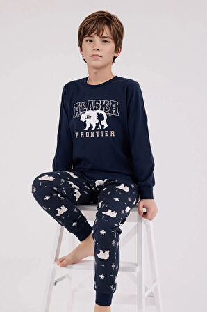 Erkek Çocuk  %100 Pamuklu Baba & Oğul İkili Pijama Takımı L1.RP.371.8.002