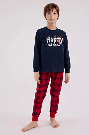 Erkek Çocuk  %100 Pamuk Baskılı Baba & Oğul İkili Pijama Takımı L1.RP.371.6.002
