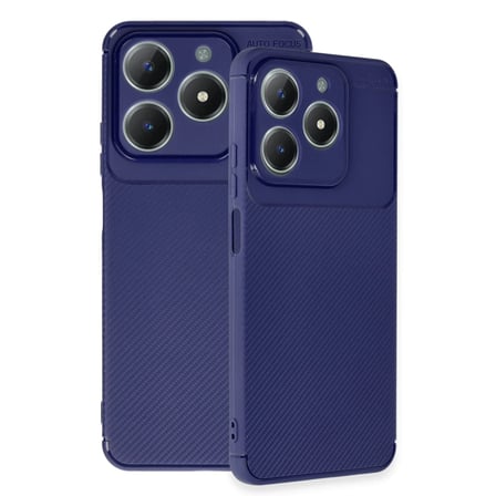 Realme C61 Kılıf Auto Focus Karbon Kapak - Lacivert