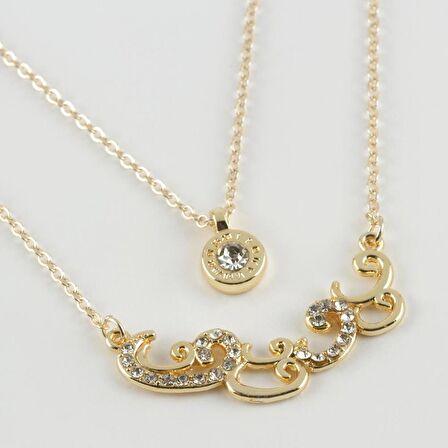 Vav Figürlü Yeni Sezon İkili Kolye