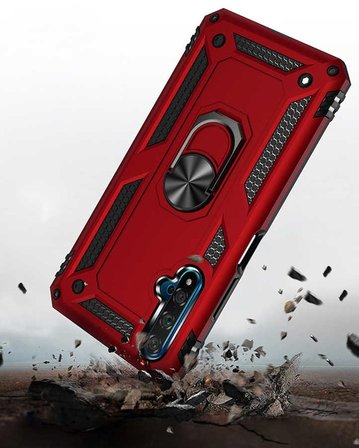 Smcase Honor 20 Kılıf Vega Yüzüklü Tank Kapak  Nano Ekran Koruyucu