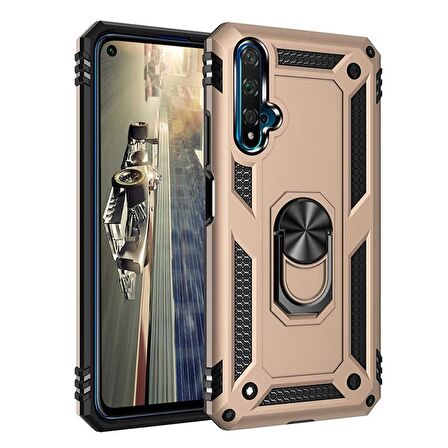 Smcase Honor 20 Kılıf Vega Yüzüklü Tank Kapak  Nano Ekran Koruyucu