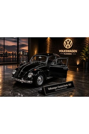 1:26 ölçek VolksWagen Classical Beetle 1967 Diecast Model Araba VosVos Özel Standlı