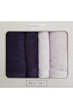 Özdilek Lirio Best Set Hamam Takımı Havlu Seti- Lacivert Gri