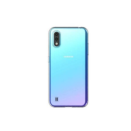 Smcase Samsung Galaxy A01 Kılıf Lüks Silikon  Tam Kapatan Ekran Koruyucu
