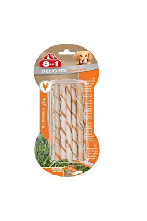 8in1 Delights Twisted Sticks Tavuklu Burgu Köpek Ödülü 55 Gr.
