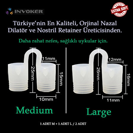 Horlama Önleyici Nazal Dilatör Burun İçi Silikon Apne Aparatı Nostril Burun Nefes Açıcı Silikon Medium+Large