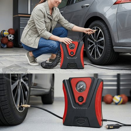 Taşınabilir Oto Hava Kompresörü Araç Hava Pompası 12V Mini Lastik Bot Şişirme Çakmaklık Girişli Basınç Göstergeli 150 PSİ 60W