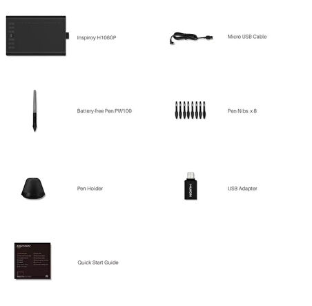 Huion Inspiroy H1060P Grafik Tablet
