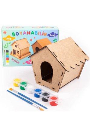 Ahşap Oyuncak Kuş Evi ve Ev Boyama Seti, Ahşap Boyama Evi, Ahşap Oyuncak Yapboz Kuş Evi