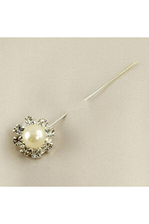 İnci Taşlı Eşarp İğnesi