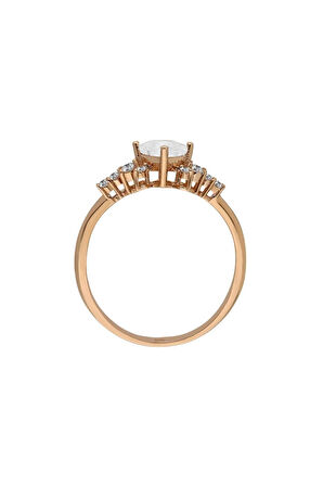 Pırlanta Ve Prenses Kesim Beyaz Safir Paloma Yüzük 0647r0004