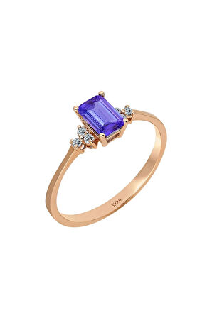 Pırlanta Ve Tanzanit Taşlı Tanya Yüzük