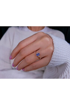 Pırlanta Ve Tanzanit Taşlı Tanya Yüzük