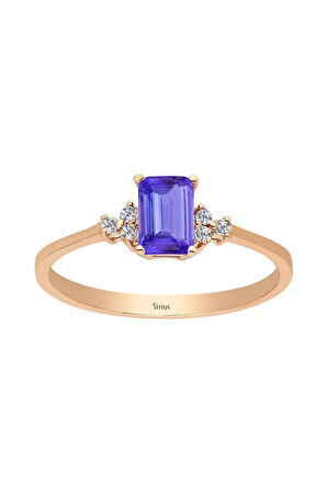 Pırlanta Ve Tanzanit Taşlı Tanya Yüzük