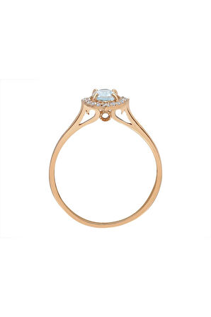 Pırlanta Ve Akuamarin Taşlı Azra Yüzük